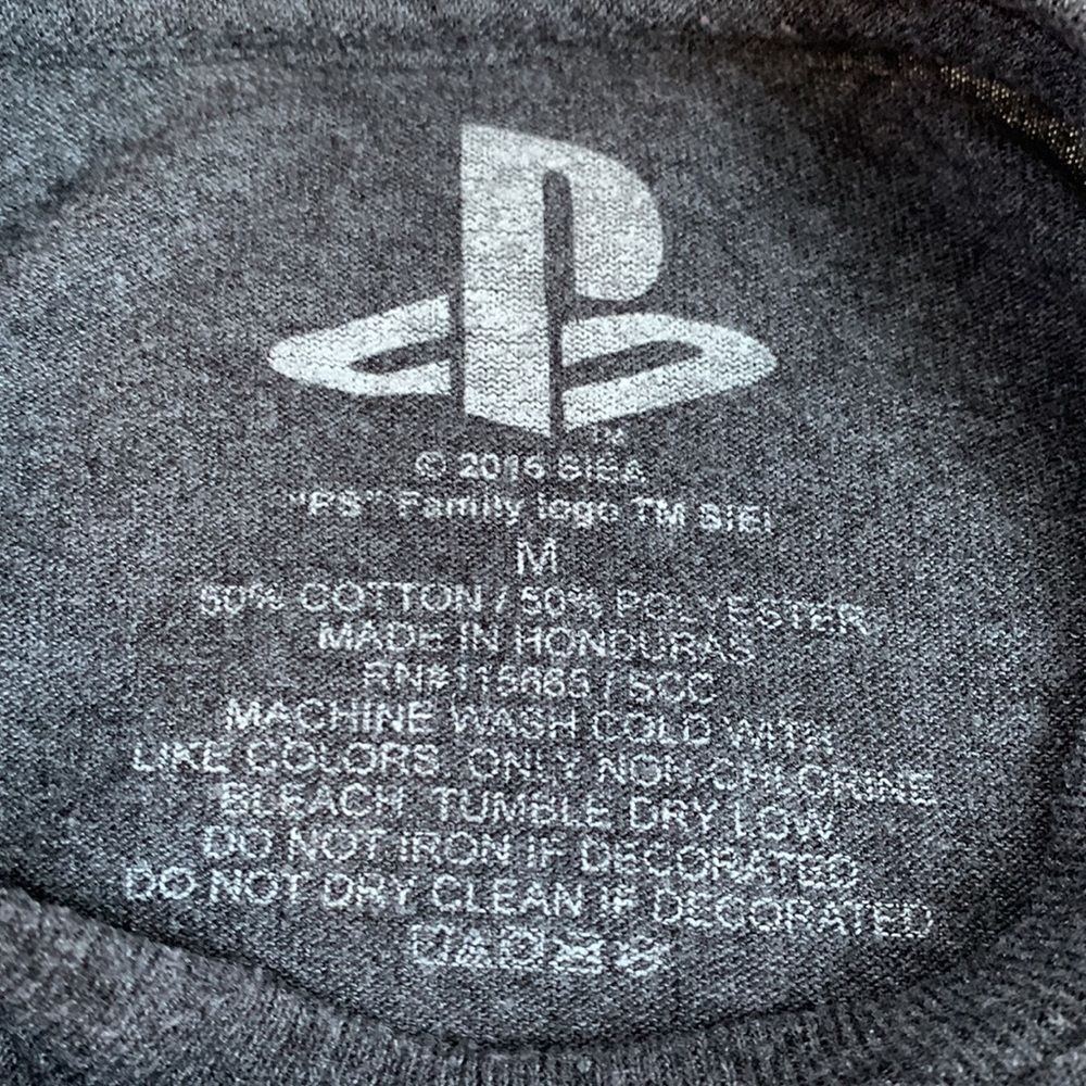 PlayStation Logo Graphic T-shirt M Gray - Picture 3 of 4